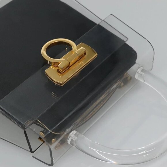 Salvatore Ferragamo Gancini Hand Bag plastic Clear Auth 79216 - Picture 7 of 14